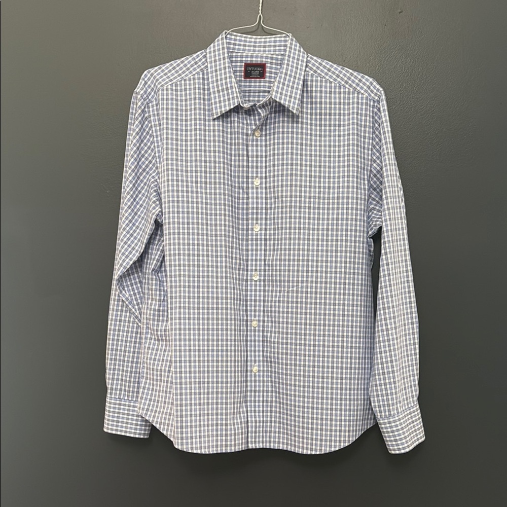 Men's Blue UNTUCKit Checkered Shirt XL